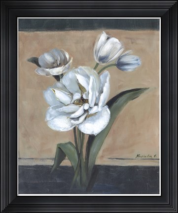 Framed White Tulips II Print