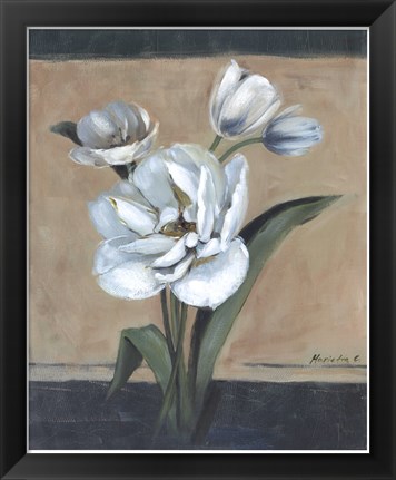 Framed White Tulips II Print