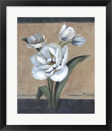 Framed White Tulips II Print