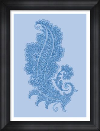 Framed Porcelain Blue Motif I Print