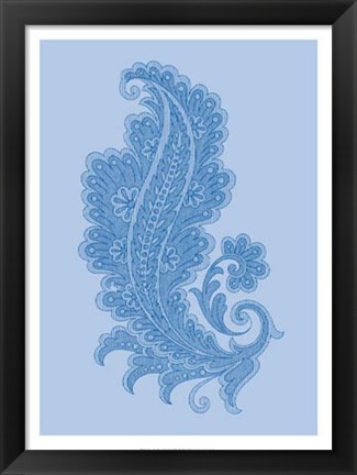 Framed Porcelain Blue Motif I Print