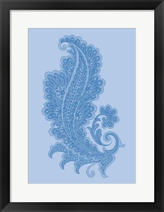 Framed Porcelain Blue Motif I Print