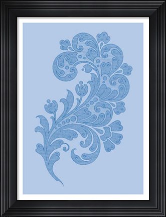 Framed Porcelain Blue Motif II Print