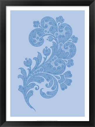 Framed Porcelain Blue Motif II Print