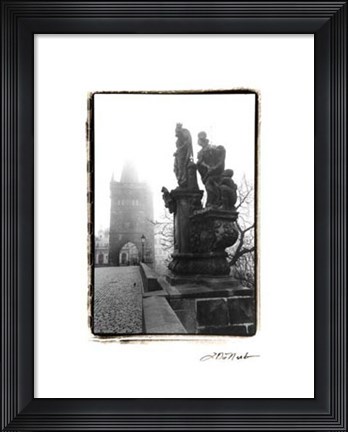 Framed Charles Bridge in Morning Fog II Print