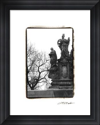 Framed Charles Bridge in Morning Fog III Print