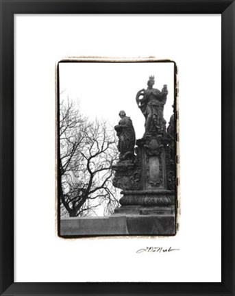 Framed Charles Bridge in Morning Fog III Print