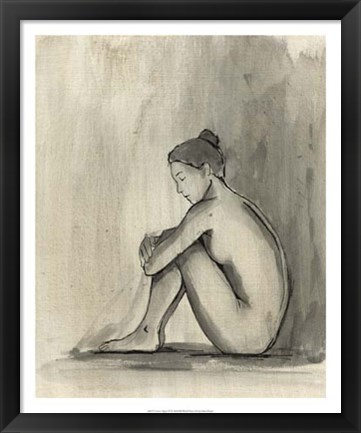 Framed Sumi-e Figure IV Print