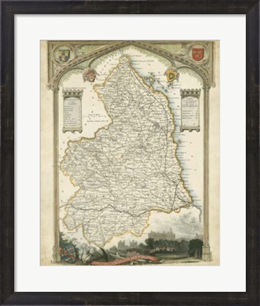 Framed Map of Northumberland Print