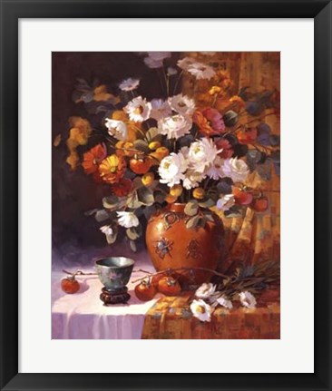 Framed Mums and Persimmons Print