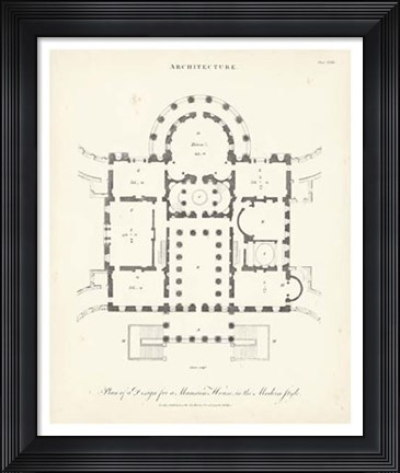 Framed Plan for a Mansion Print