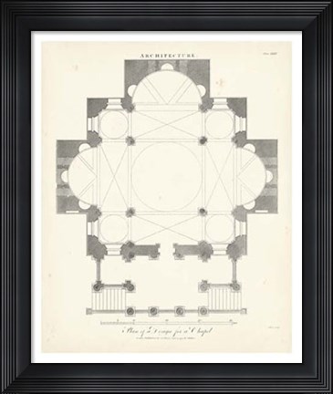 Framed Plan for a Chapel Print