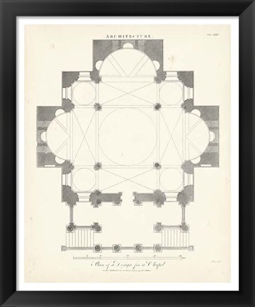 Framed Plan for a Chapel Print