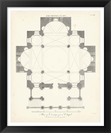 Framed Plan for a Chapel Print