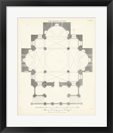 Framed Plan for a Chapel Print