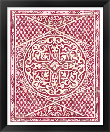 Framed Woodcut in Red I Print