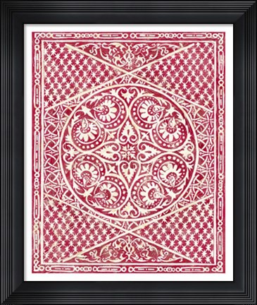 Framed Woodcut in Red II Print