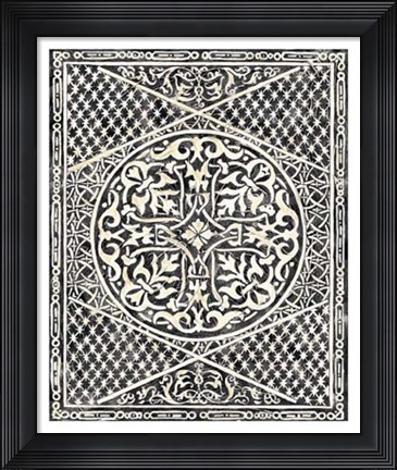 Framed Woodcut in Black I Print