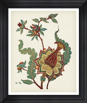 Framed Jacobean Floral I Print
