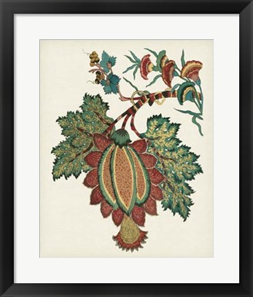 Framed Jacobean Floral II Print