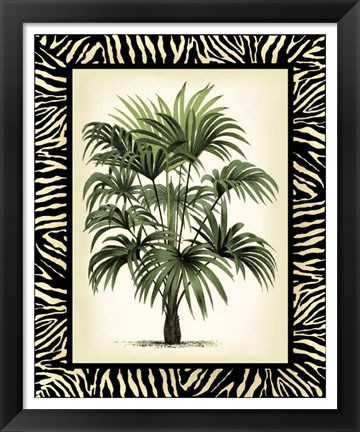 Framed Palm in Zebra Border I Print