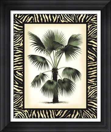 Framed Palm in Zebra Border II Print
