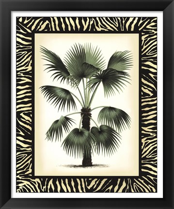 Framed Palm in Zebra Border II Print