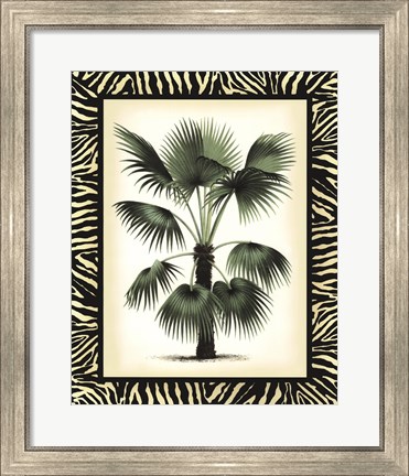 Framed Palm in Zebra Border II Print