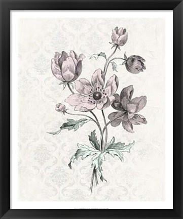 Framed Victorian Blooms II Print