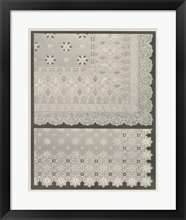 Framed Vintage Lace I Print