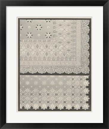 Framed Vintage Lace I Print