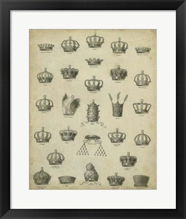 Framed Heraldic Crowns &amp; Coronets II Print