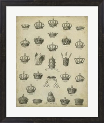 Framed Heraldic Crowns &amp; Coronets II Print