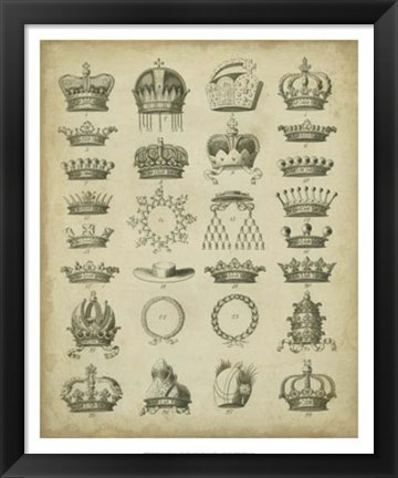 Framed Heraldic Crowns &amp; Coronets III Print