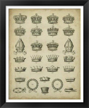 Framed Heraldic Crowns &amp; Coronets IV Print