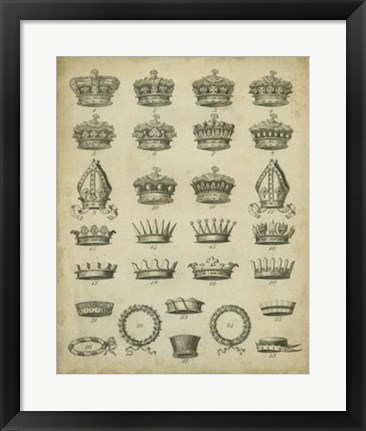 Framed Heraldic Crowns &amp; Coronets IV Print