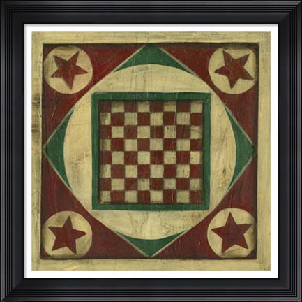 Framed Antique Checkers Print