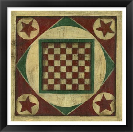 Framed Antique Checkers Print