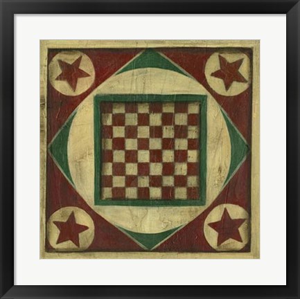 Framed Antique Checkers Print