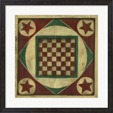 Framed Antique Checkers Print