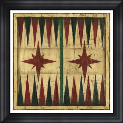 Framed Antique Backgammon Print