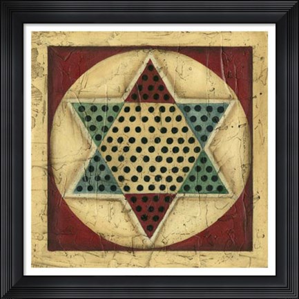 Framed Antique Chinese Checkers Print