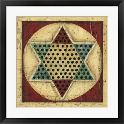 Framed Antique Chinese Checkers Print