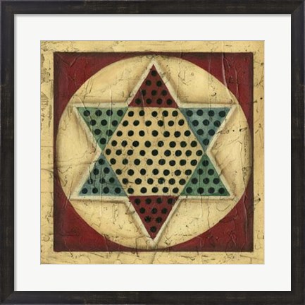 Framed Antique Chinese Checkers Print