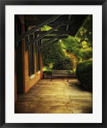 Framed Depot Bench I Print