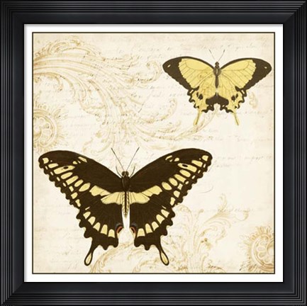 Framed Jardin des Papillons I Print