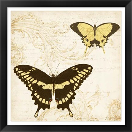 Framed Jardin des Papillons I Print