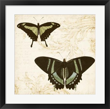 Framed Jardin des Papillons II Print