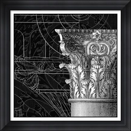 Framed Graphic Cornice I Print