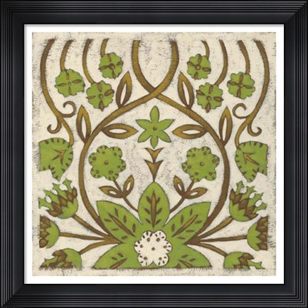 Framed Lotus Tapestry I Print